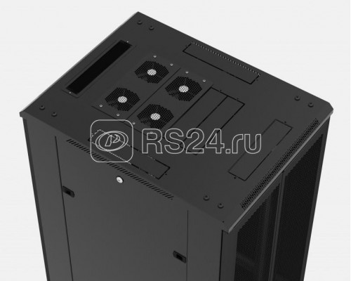 Шкаф напольный TTB-4762-DD-RAL9004 19дюйм 47U 2277х600х1200 перед. и задняя перфор. двери (75проц.) ручка с замком крыша нового типа черн. (RAL 9004) (разобранный) Hyperline 396022