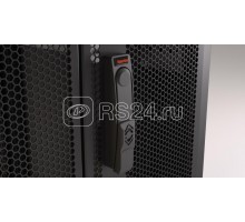 Шкаф напольный TTR-4266-DD-RAL9005 19дюйм 42U 2055х600х600мм (ВхШхГ) передн. и задн. распашн. перфор двери (75%) ручка с замком; черн. (RAL 9005) (разобранный) Hyperline 436014