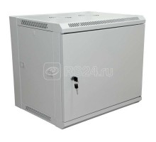 Шкаф настенный 19дюйм 6U 600х450х370мм (ШхГхВ) передняя дверь металл боковые стенки съемные (разобранный) RAL7035 Rexant 04-2210