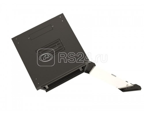 Шкаф настенный TWB-1866-GP-RAL9004 19дюйм 18U 908х600х600мм стекл. дверь с перфорацией по бокам ручка с замком черн. (RAL 9004) (разобранный) Hyperline 392642