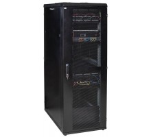Шкаф серверный 19дюйм 24U 600х1000мм перф. передн. и задн. двери (передняя дверь и часть рамы) черн. ITK LS05-24U61-PP-1