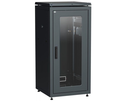 Шкаф сетевой 19дюйм LINEA N 18U 600х800мм стекл. передн. дверь черн. ITK LN05-18U68-G