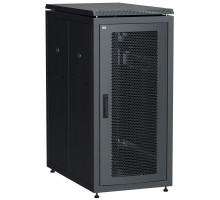 Шкаф сетевой 19дюйм  LINEA N 24U 600х1000мм с L-профилями перфорированные двери черн. ITK LN05-24U61-PP-L