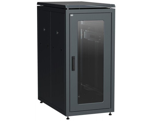 Шкаф сетевой 19дюйм  LINEA N 28U 600х1000мм стеклянная передняя дверь черн. ITK LN05-28U61-G