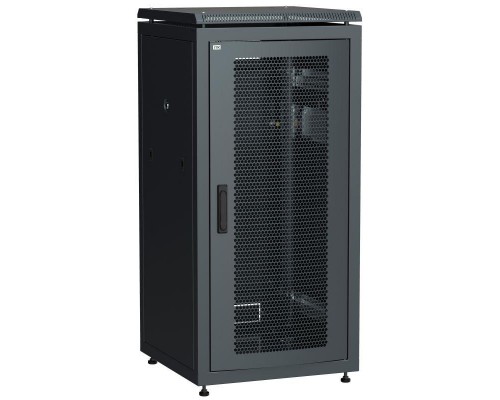 Шкаф сетевой 19дюйм LINEA N 28U 600х600мм перфорированная передняя дверь черн. ITK LN05-28U66-P