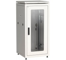 Шкаф сетевой 19дюйм LINEA N 28U 600х600мм стеклянная передняя дверь задняя металлическая сер. ITK LN35-28U66-GM
