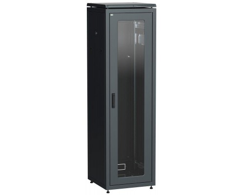 Шкаф сетевой 19дюйм LINEA N 33U 600х600мм стекл. передн. дверь черн. ITK LN05-33U66-G