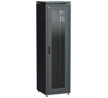 Шкаф сетевой 19дюйм LINEA N 33U 600х600мм стеклянная передняя дверь задняя металлическая черн. ITK LN05-33U66-GM
