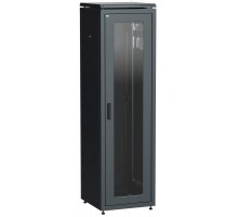 Шкаф сетевой 19дюйм LINEA N 38U 600х600мм стеклянная передняя дверь задняя металлическая черн. ITK LN05-38U66-GM