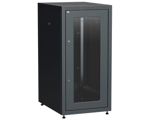 Шкаф сетевой LINEA E 18U 600х800мм стекл. передняя дверь задняя металлическая черн. ITK LE05-18U68-GM