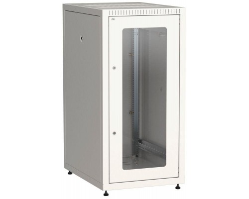 Шкаф сетевой LINEA E 18U 600х800мм стекл. передняя дверь задняя металлическая сер. ITK LE35-18U68-GM