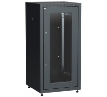 Шкаф сетевой LINEA E 24U 600х600мм стекл. передняя дверь задняя металлическая черн. ITK LE05-24U66-GM