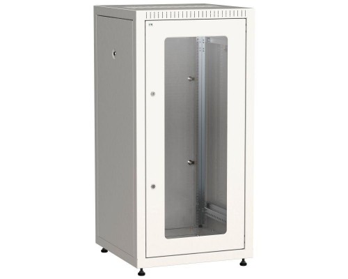 Шкаф сетевой LINEA E 24U 600х600мм стекл. передняя дверь задняя металлическая сер. ITK LE35-24U66-GM