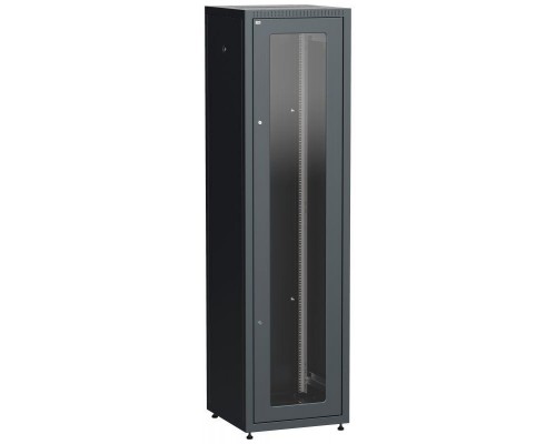 Шкаф сетевой LINEA E 42U 600х600мм стекл. передняя дверь задняя металлическая черн. ITK LE05-42U66-GM