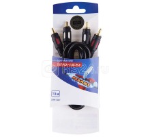 Шнур 2RCA - 2RCA gold 1.5м блист. Rexant 06-3043