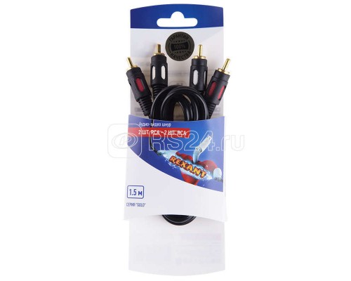 Шнур 2RCA - 2RCA gold 1.5м блист. Rexant 06-3043