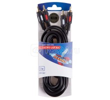 Шнур 2RCA - 2RCA gold 3м блист. Rexant 06-3044