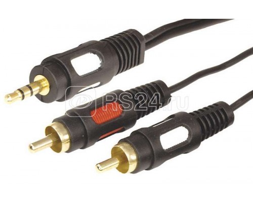 Шнур 3.5 Stereo Plug - 2RCA Plug 5м (GOLD) Rexant 17-4235