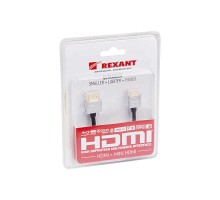 Шнур HDMI - mini HDMI gold 1.5м Ultra SlIM (блист.) Rexant 17-6713