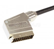 Шнур SCART Plug - SCART Plug 21pin 3м (GOLD) металл Rexant 17-1115