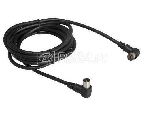 Шнур TV Plug - TV Jack 5м угловой черн. Rexant 18-0015