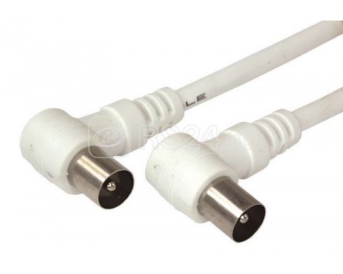 Шнур TV Plug - TV Plug 1.5м угловой бел. Rexant 18-0112