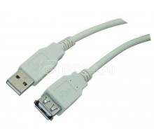 Шнур USB 2.0 (USB А-USB A) 1.8м бел. REXANT 18-1114