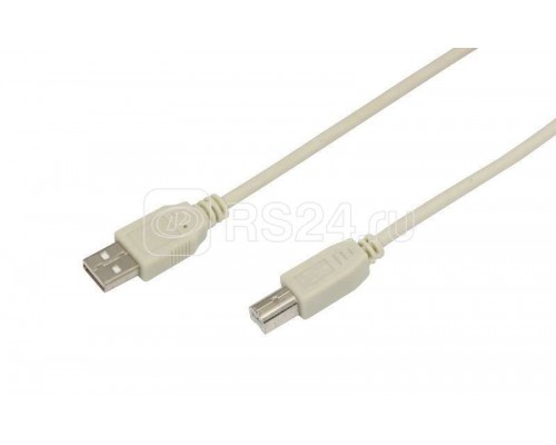 Шнур USB 2.0 (USB А-USB В) 3м бел. REXANT 18-1106