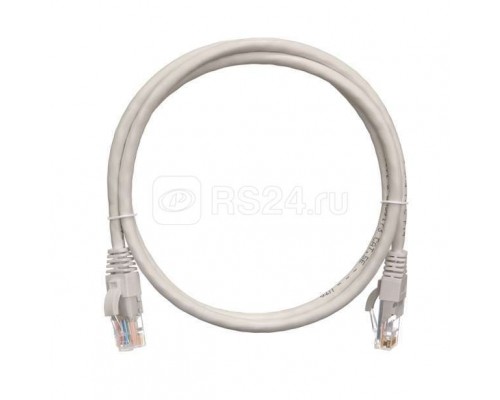 Шнур коммутационный кат.5е U/UTP 4 пары (класс D) 100МГц 2хRJ45/8P8C T568B заливной с защитой защелки многожильный BC (чистая медь) 24AWG (7х0.205мм) LSZH нг(А)-HFLTx сер. (дл.10м) NIKOMAX NMC-PC4UD55B-100-C-GY