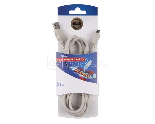 Шнур штекер micro USB - штекер USB-A 1.8м блист. Rexant 06-3154