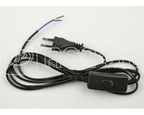 Шнур сетевой UCX-C10/02A-170 BLACK с вилкой и выкл. 2А 500Вт 1.7м черн. Uniel UL-00004429