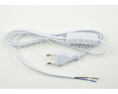 Шнур сетевой UCX-C10/02A-170 WHITE с вилкой и выкл. 2А 500Вт 1.7м бел. Uniel UL-00004428