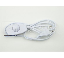 Шнур сетевой UCX-C30/02A-170 WHITE с вилкой и выкл. с диммером 2А 500Вт 1.7м бел. Uniel UL-00004439