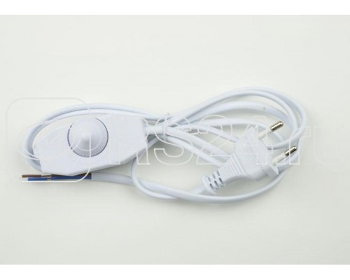 Шнур сетевой UCX-C30/02A-170 WHITE с вилкой и выкл. с диммером 2А 500Вт 1.7м бел. Uniel UL-00004439