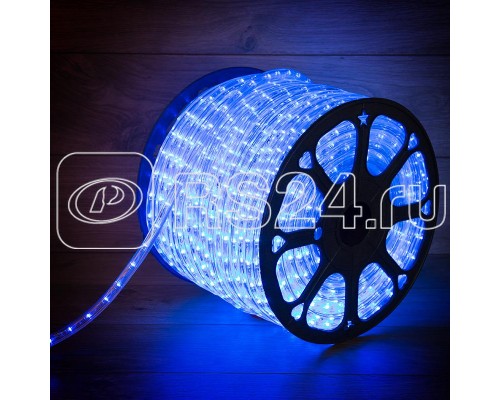 Шнур светодиодный Дюралайт фиксинг круглый 10мм 24LED/м син. (уп.100м) Neon-Night 121-123-3