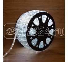 Шнур светодиодный Дюралайт фиксинг круглый 24LED/м Эконом бел. (уп.100м) Neon-Night 121-325-4