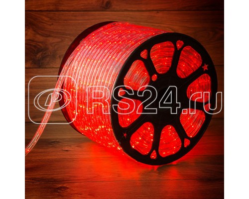 Шнур светодиодный Дюралайт фиксинг круглый 24LED/м Эконом красн. (уп.100м) Neon-Night 121-122-4