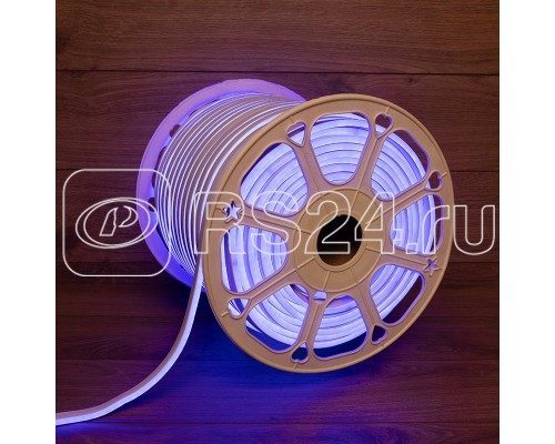 Шнур светодиодный гибкий неон LED SMD 8х16мм 120LED/м двустор. син. (уп.100м) Neon-Night 131-093