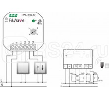 Система модульная FW-RC4AC (передатчик 4-х клавишный дистанц. управления; питание от сети; установка в монтаж. коробку d60мм) F&F EA14.002.016