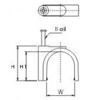 Скоба GC-0.5C пласт. с гвоздем (клипса) макс. d5 (уп.100шт) Hyperline 17104