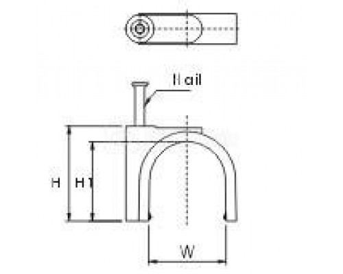Скоба GC-0.5C пласт. с гвоздем (клипса) макс. d5 (уп.100шт) Hyperline 17104