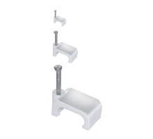 Скоба крепежная плоская 9мм пластиковая (уп.100шт) ИЭК USK21-09-100