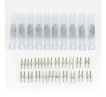 Соединитель контактный прямой UTC-K-12/N21 CLEAR 010 POLYBAG для светодиод. лент ULS-N21 NEON 220В 8х16мм 2 контакта прозр. (уп.10шт) Uniel UL-00007238