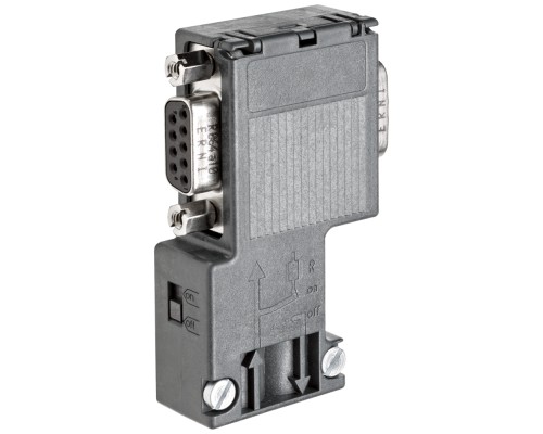 Соединитель шинный SIMATIC DP для подключения к сетям PROFIBUS до 12Мбит/с с отводом кабеля и гнездом Siemens 6ES79720BB120XA0