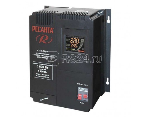 Стабилизатор СПН-3600 1ф 3.6кВт 90-260В IP20 пониж. напр. Ресанта 63/6/25