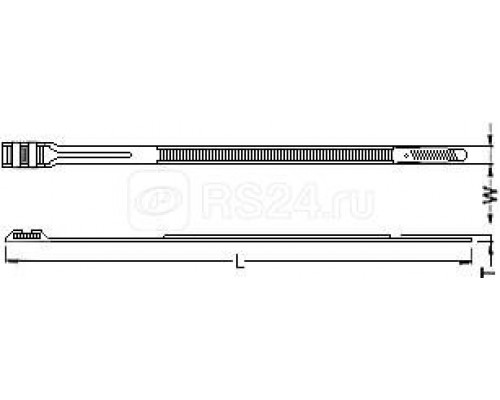 Стяжка нейлоновая GTN-180HDB неоткрыв. безгалоген. (halogen free) 180х8.6х2мм полиамид 11/12 outdoor устойч. к UV (-40град.C - +80град.C) черн. (уп.100шт) Hyperline 17035