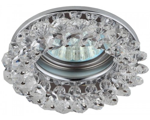 Светильник DK16 CH/WH декор круглый с мелкими хрусталиками хром/прозр. ЭРА C0044737