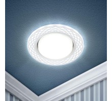 Светильник DK LD37 WH/WH декор cо светодиодной подсветкой GX53 бел./бел. ЭРА Б0037384