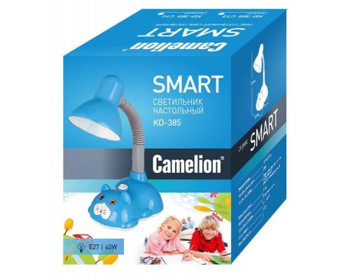 Светильник KD-385 С13 настол. Кот 230В 40Вт E27 голуб. Camelion 12615