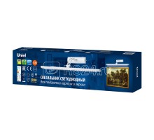 Светильник LED ULT-F34-7W/4000K IP20 ANTIQUE BRASS для подсветки картин и зеркал 600лм механич. выкл.. Античная латунь. Uniel UL-00006904